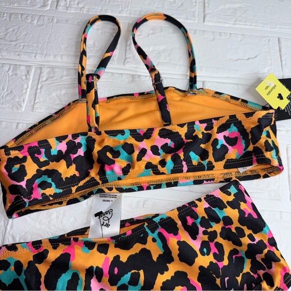 New Art Class Kids Swim Set - Multicolor Leopard Print Size L (10/12) - Picture 11 of 14